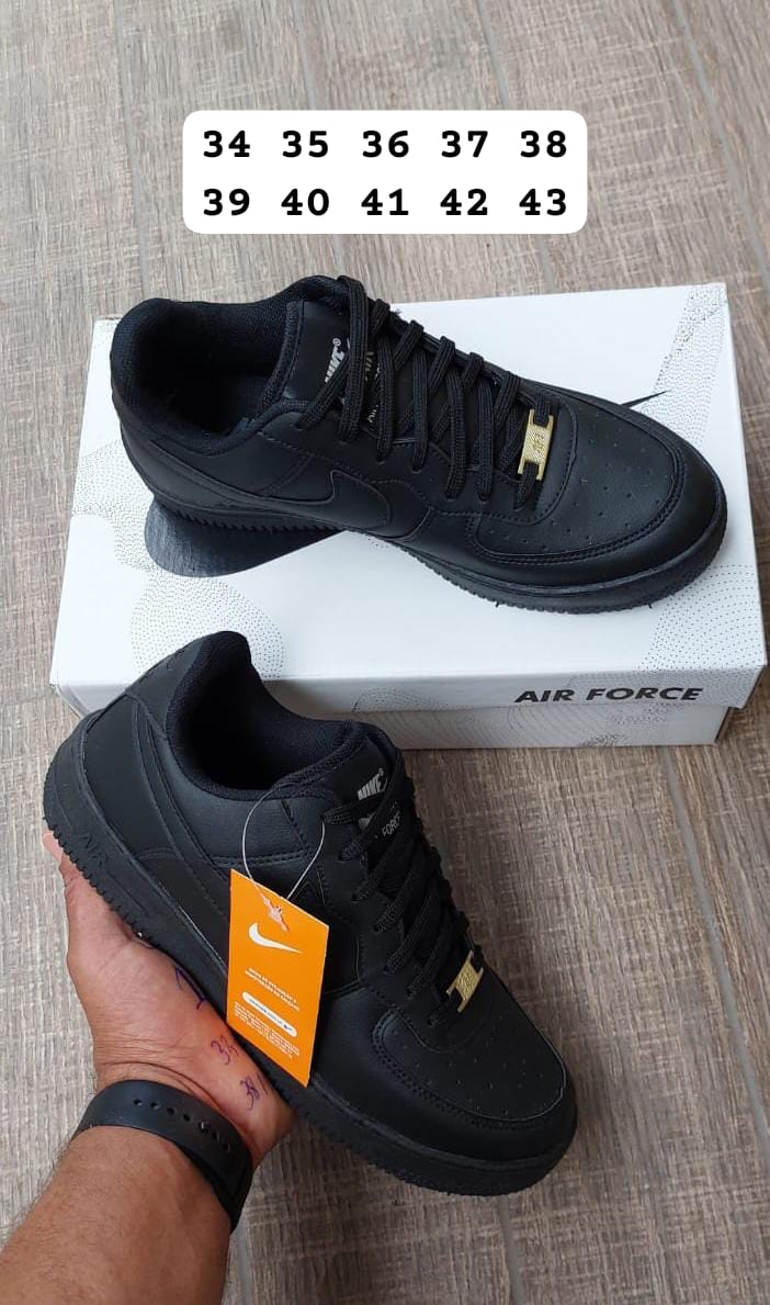 Tênis Air Force Preto clássico Estilo E Conforto - Imagem 2