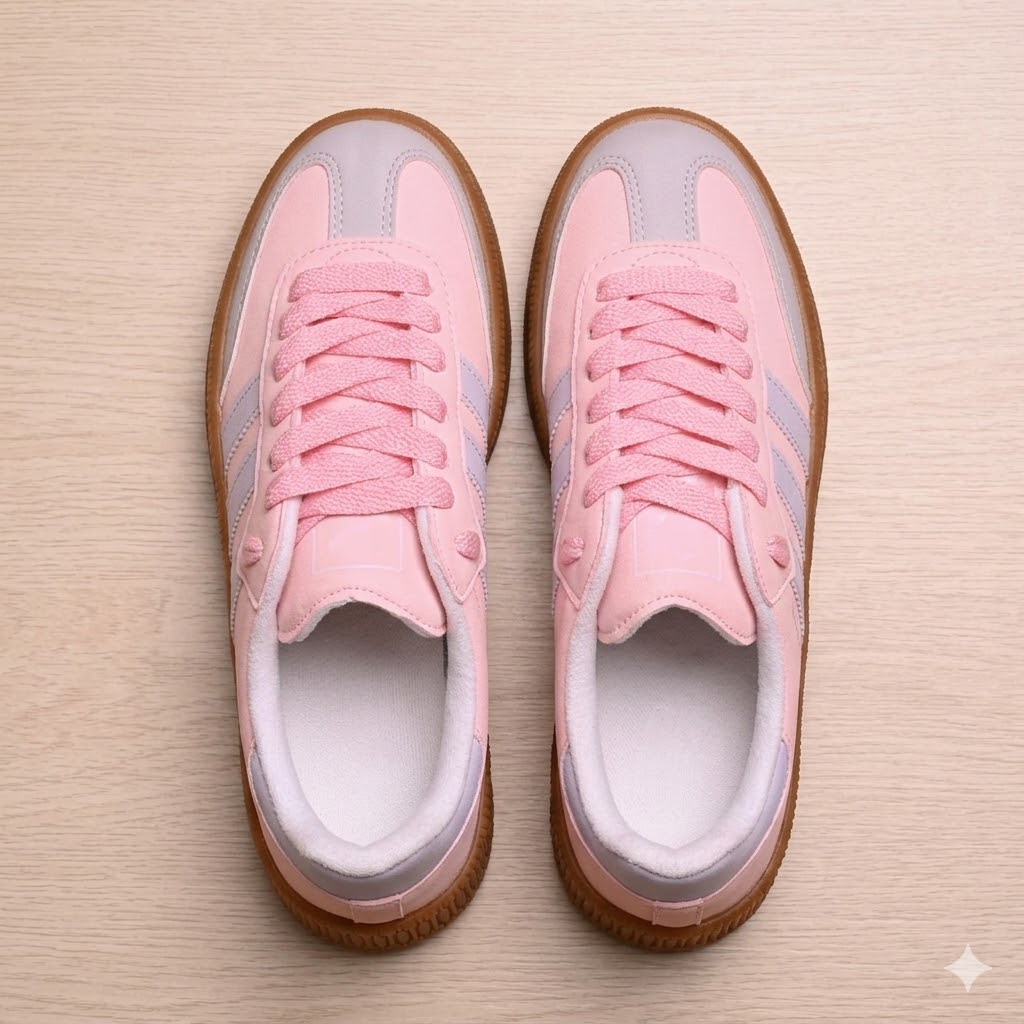 Tênis Adidas Samba XLG Feminino Rosa e Lavanda com Plataforma - Imagem 2