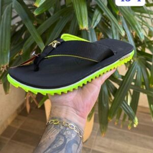 Sandália Kenner Masculino Tratorado Antiderrapante Confortável Preto Verde Casual