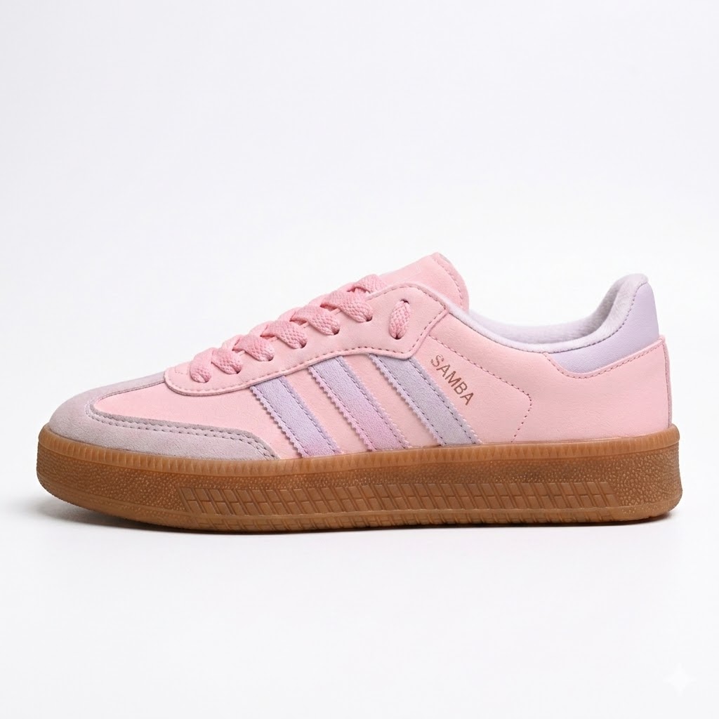 Tênis Adidas Samba XLG Feminino Rosa e Lavanda com Plataforma - Imagem 4