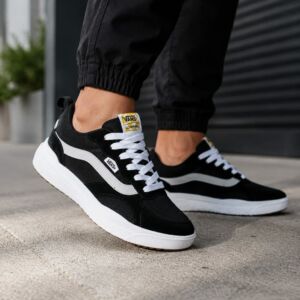 Tênis Vans Casual Unissex Preto e Marrom Solado Alto Confortável Antiderrapante para Dia a Dia