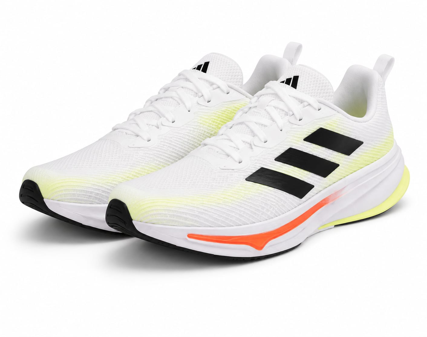 Tênis Esportivo Running Masculino/Feminino Branco com Detalhes Neon – Conforto e Performance para Caminhada e Academia