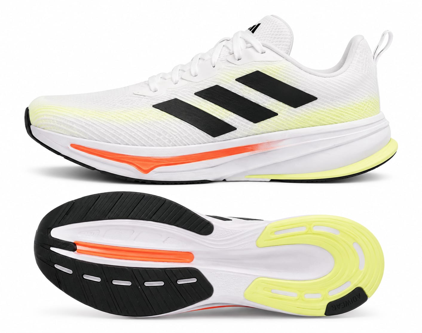 Tênis Esportivo Running Masculino/Feminino Branco com Detalhes Neon – Conforto e Performance para Caminhada e Academia - Imagem 3
