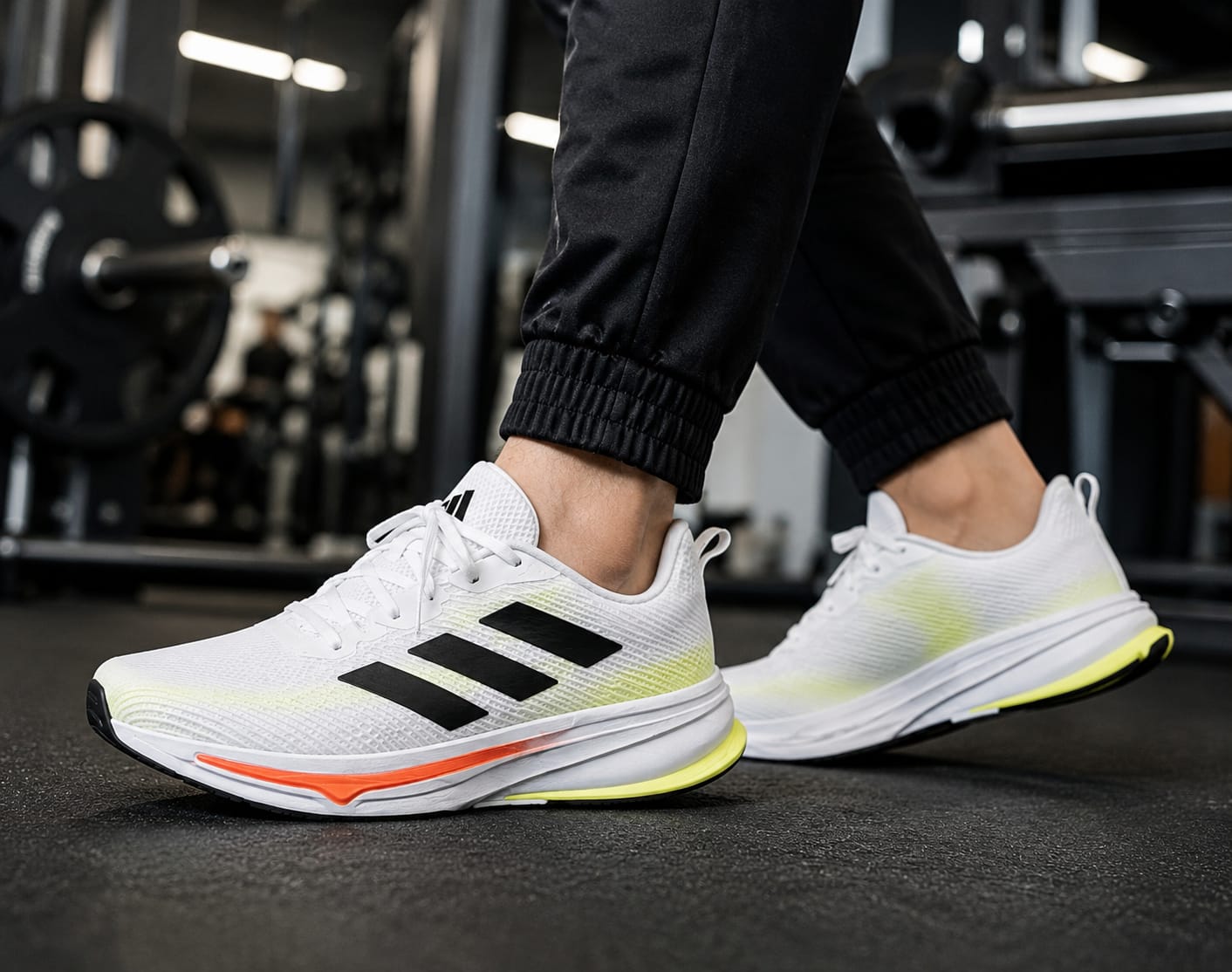 Tênis Esportivo Running Masculino/Feminino Branco com Detalhes Neon – Conforto e Performance para Caminhada e Academia - Imagem 2