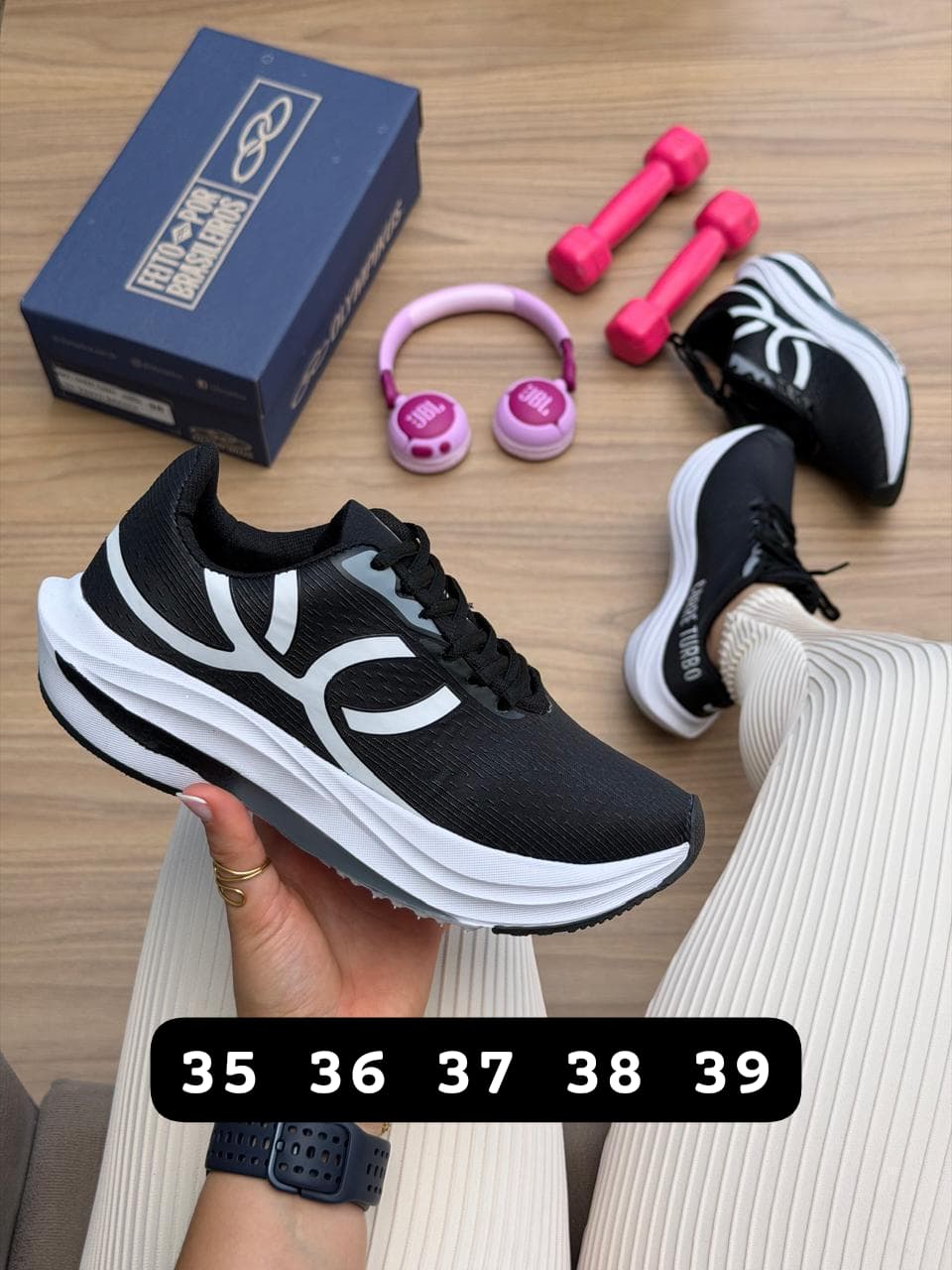 Tênis Esportivo Preto com Branco – Academia, Caminhada, Corrida Leve e Uso Casual - Imagem 5