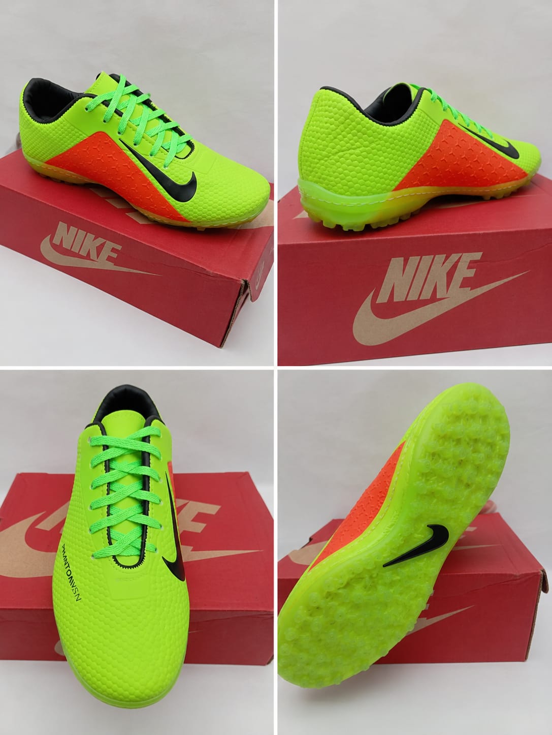 Chuteira Society Nike Phantom Vision Verde Neon TF Adulto – Solado de Borracha para Grama Sintética - Imagem 3