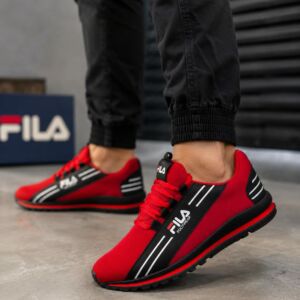 Tênis Casual Esportivo Vermelho e Preto – Estilo, Conforto e Versatilidade