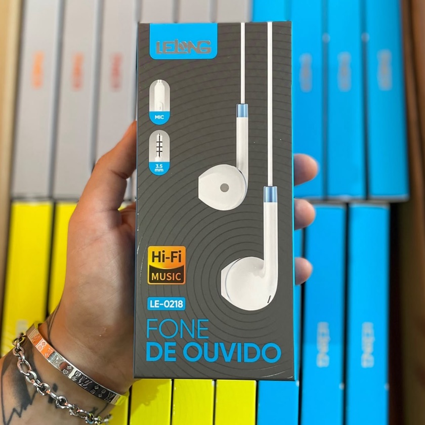 Fone de Ouvido Lelong LE-0218 P2 3,5mm com Microfone Estéreo 14,2mm