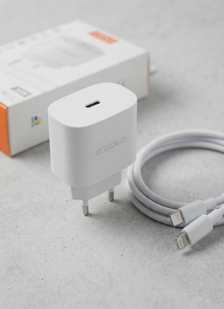 Carregador Turbo A'Gold PRO CA31-2 30W USB-C com Cabo USB-C para Lightning para iPhone - Imagem 3