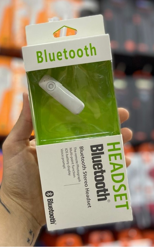 Fone Bluetooth Monoaural com Microfone e Suporte Auricular para Chamadas