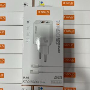 Carregador Turbo A'Gold PRO CA42-6 (C/iOS) – 40W com Cabo Lightning