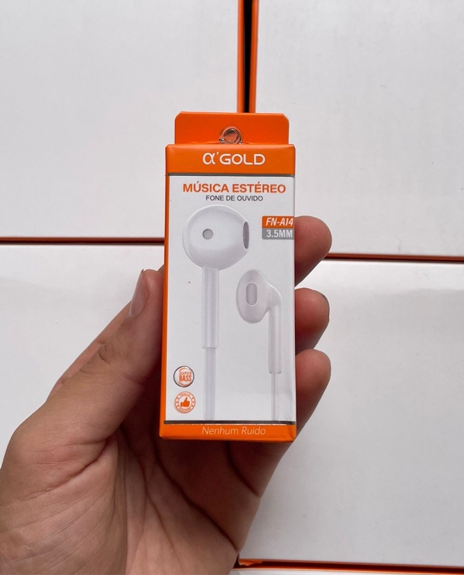 Fone de Ouvido P2 3,5mm Branco com Microfone e Extra Bass