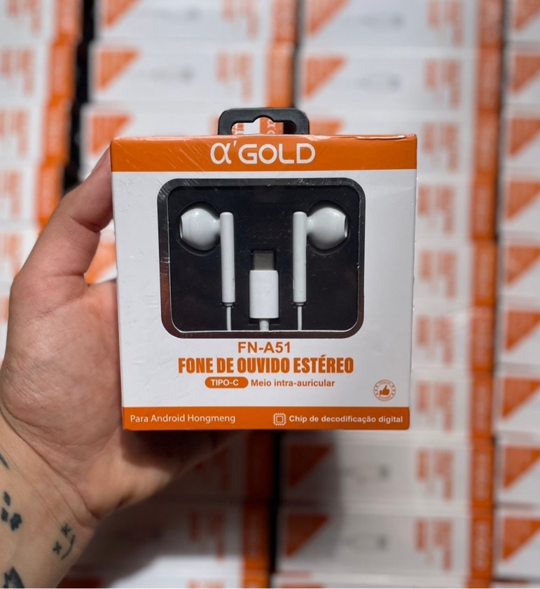Fone de Ouvido com Fio Tipo-C FN-A51 – Intra-Auricular para Celular e Dispositivos USB-C