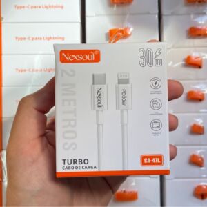 Cabo Nexsoul CA-47L USB-C para Lightning 2m 30W PD Turbo iPhone