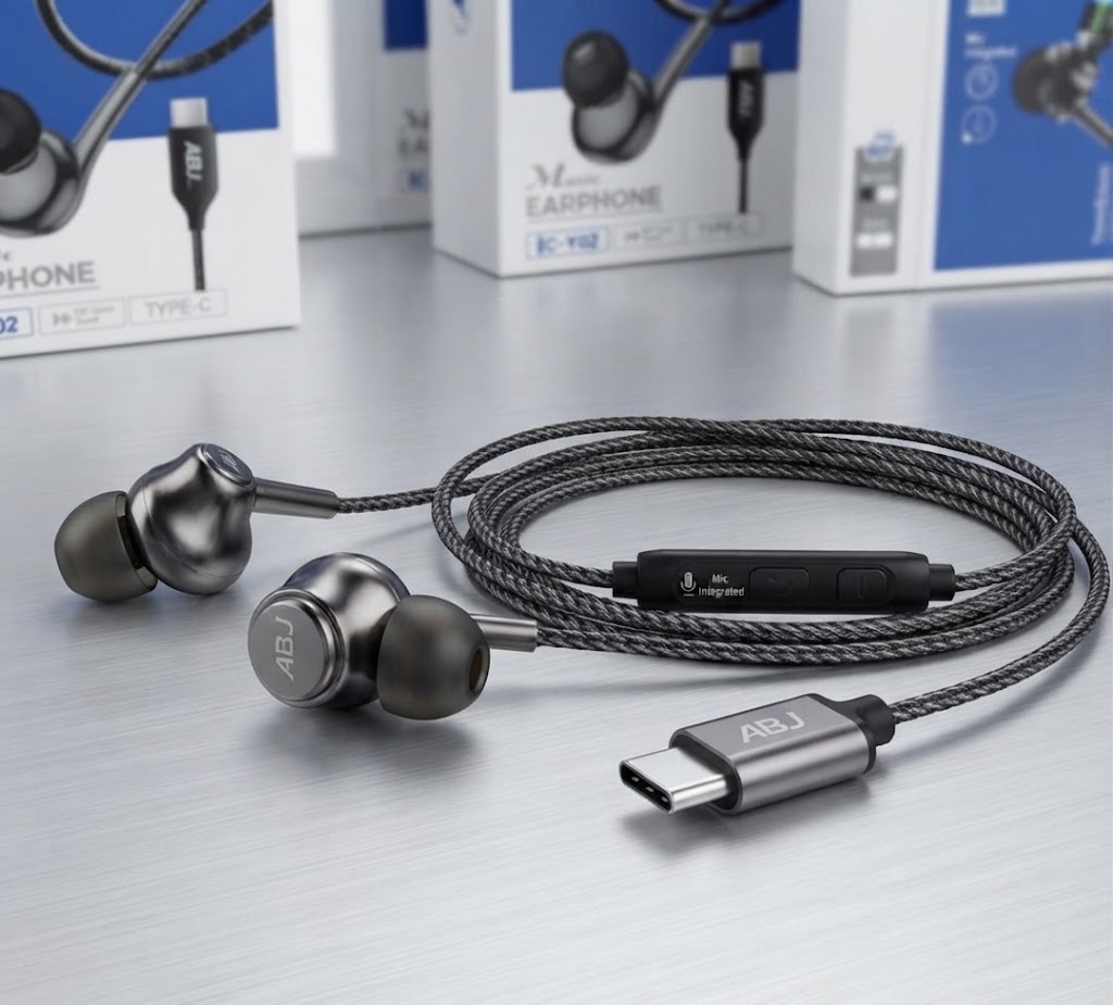 Fone de Ouvido com Fio ABJ C-Y02 USB Tipo-C – Intra-Auricular com Microfone - Imagem 2