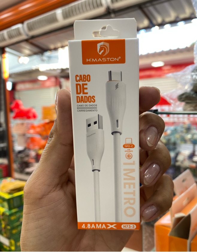 Cabo H'Maston H73-3 USB para Tipo C 1M 4,8A Turbo Carregamento Rápido