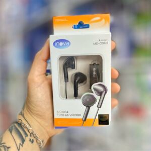 Fone de Ouvido Inova MD-2069 com Microfone P2 3,5mm e Controle no Cabo