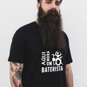 Camiseta Unissex Baterista Pro - Estampa Exclusiva para Músicos 100% Poliéster