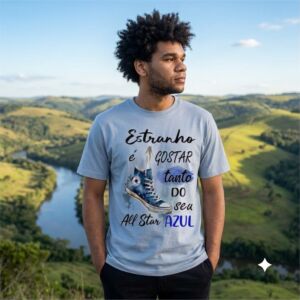 Camiseta All Star Azul – Estampa Casual, Confortável e Estilosa