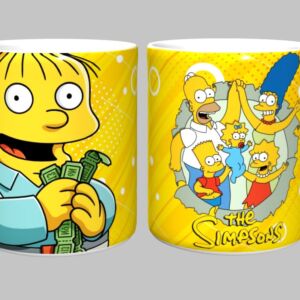 Caneca The Simpsons 325ml Porcelana Branca Sublimada