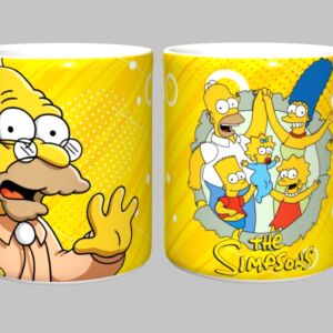 Caneca Simpsons Amarela de Cerâmica 325ml – Família Simpsons