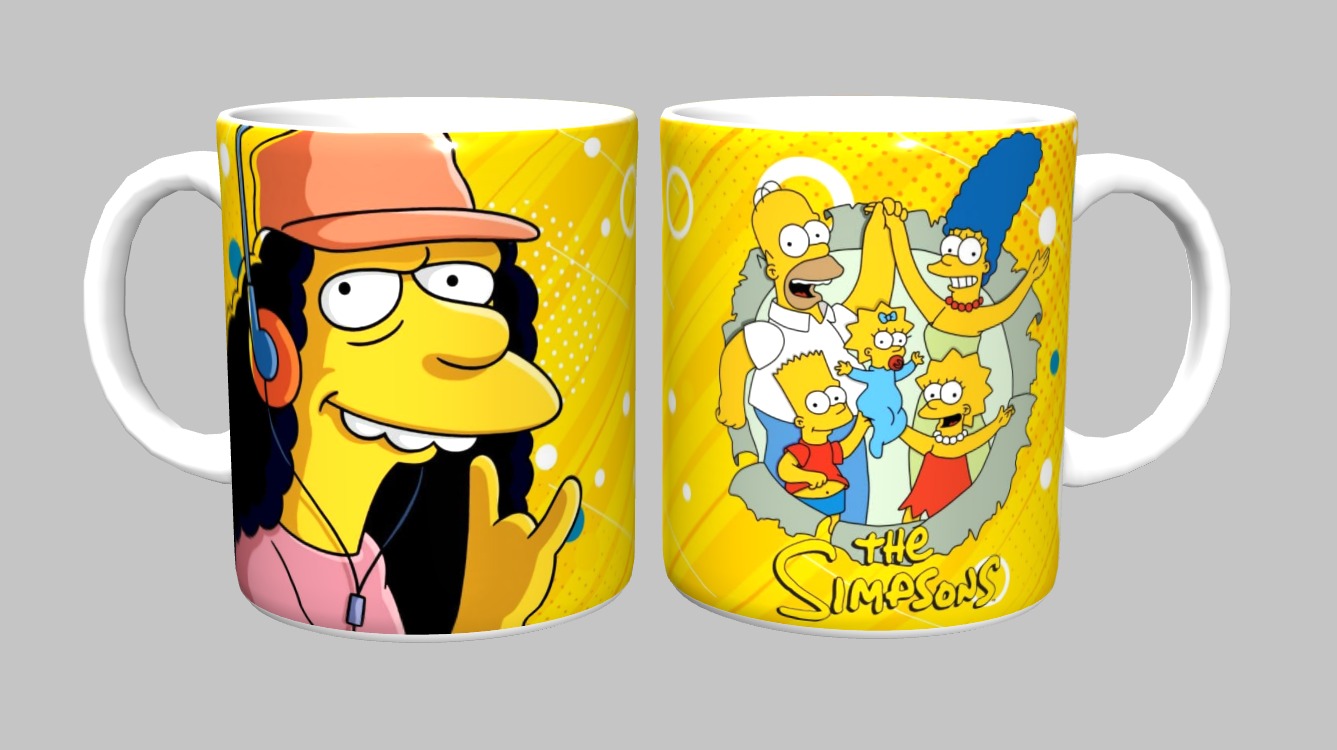 Caneca The Simpsons 325ml Porcelana Branca Sublimada