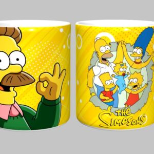 Caneca The Simpsons 325ml Porcelana Branca Sublimada