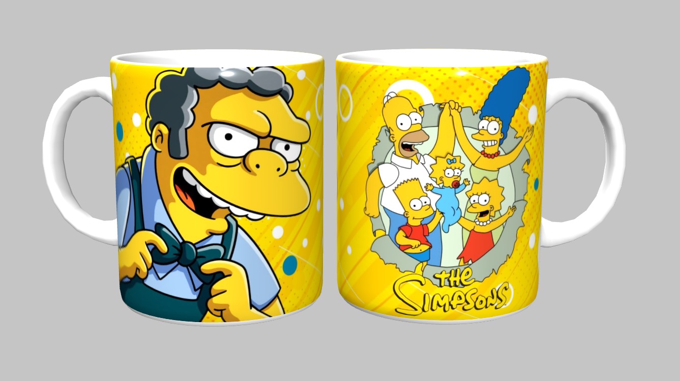 Caneca The Simpsons 325ml Porcelana Branca Sublimada