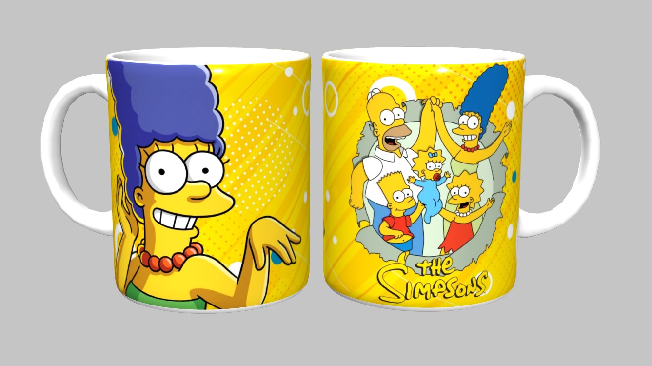 Caneca The Simpsons 325ml Sublimada em Porcelana Branca