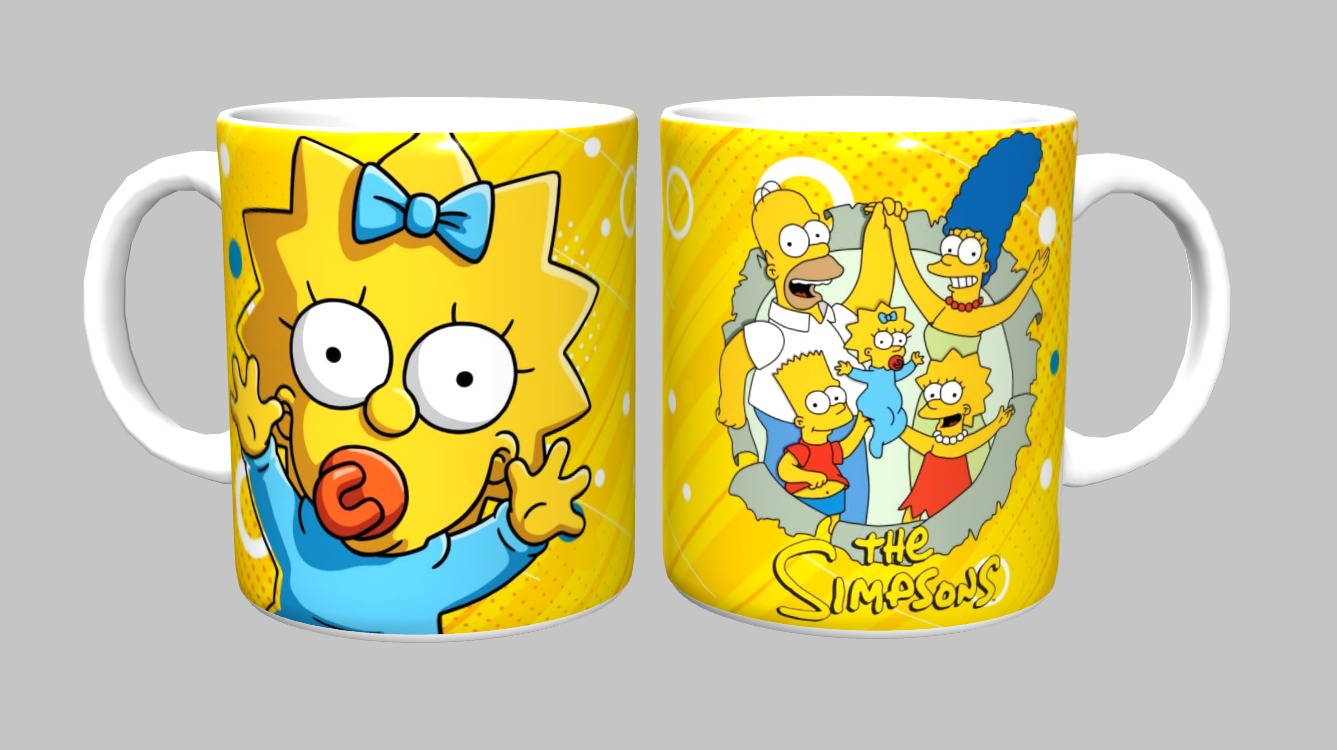 Caneca Simpsons 325ml Porcelana Branca Personalizada