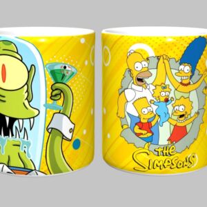 Caneca Simpsons 325ml – Porcelana Branca com Estampa Colorida
