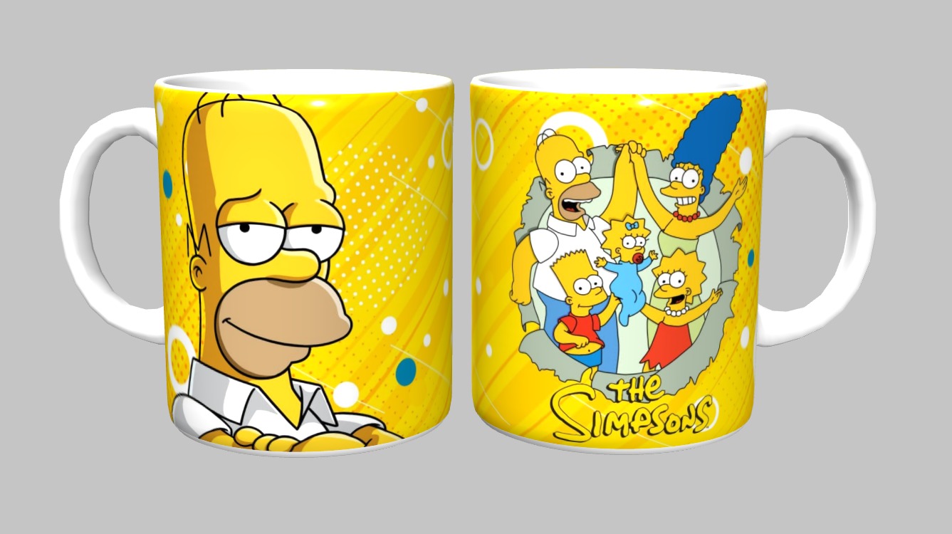 Caneca The Simpsons 325ml Porcelana Sublimada – Estampa Colorida