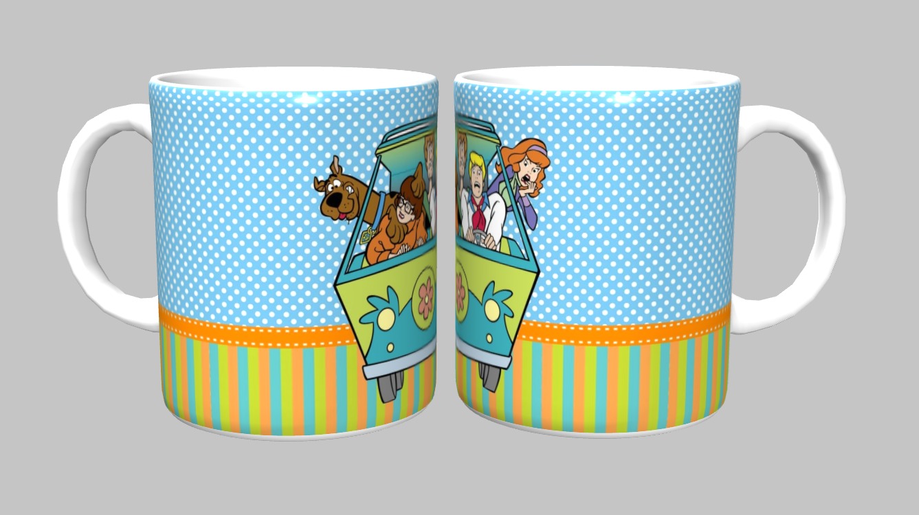 Caneca Scooby-Doo 325ml Porcelana Branca Sublimada Presente Fã
