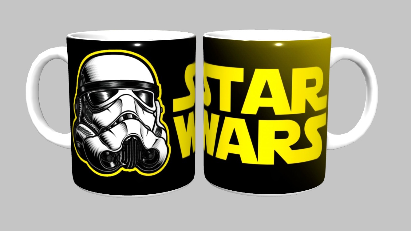 Caneca Star Wars 325ml Porcelana Branca Sublimada – Presente Geek, Colecionável e Decoração
