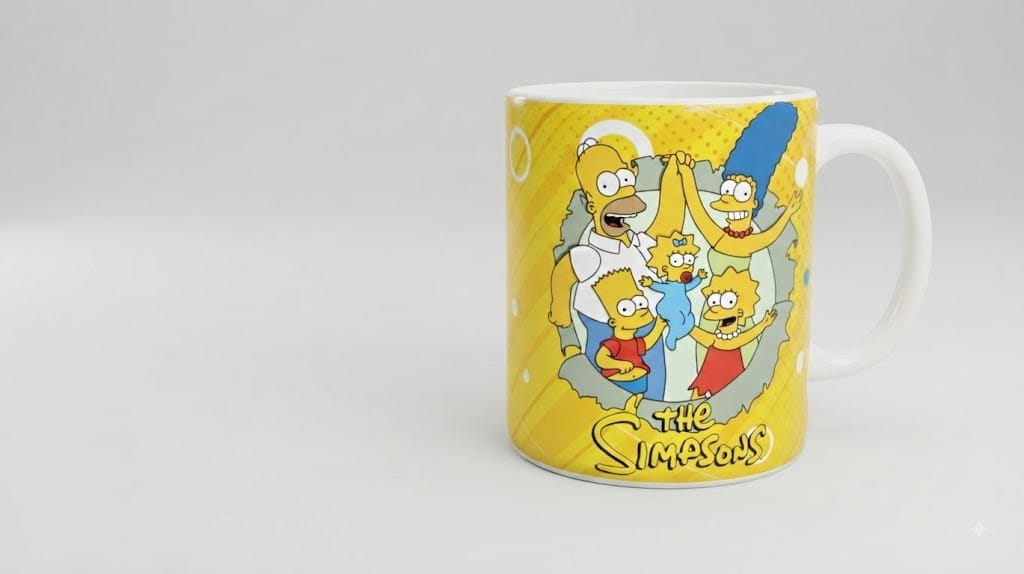 Caneca Simpsons Amarela de Cerâmica 325ml – Família Simpsons - Imagem 2
