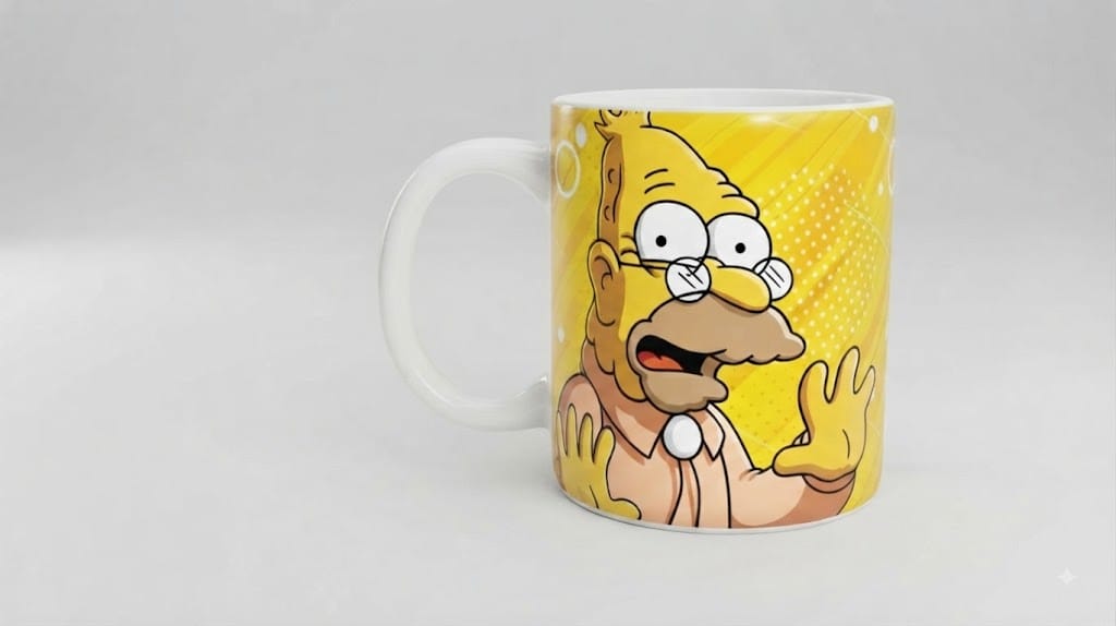 Caneca Simpsons Amarela de Cerâmica 325ml – Família Simpsons - Imagem 3