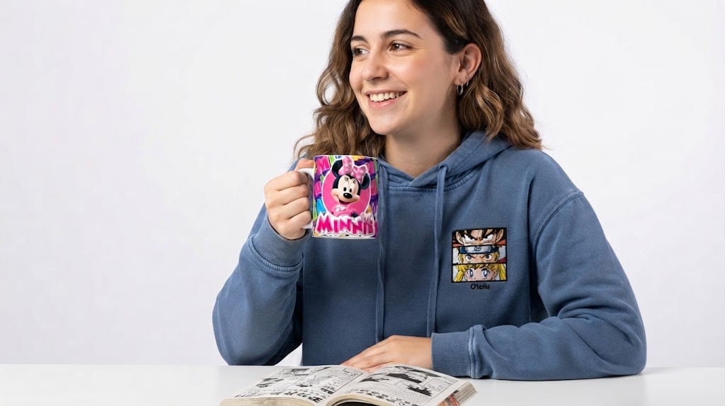Caneca Minnie Mouse 325ml Porcelana Branca Sublimada – Presente Disney - Imagem 3