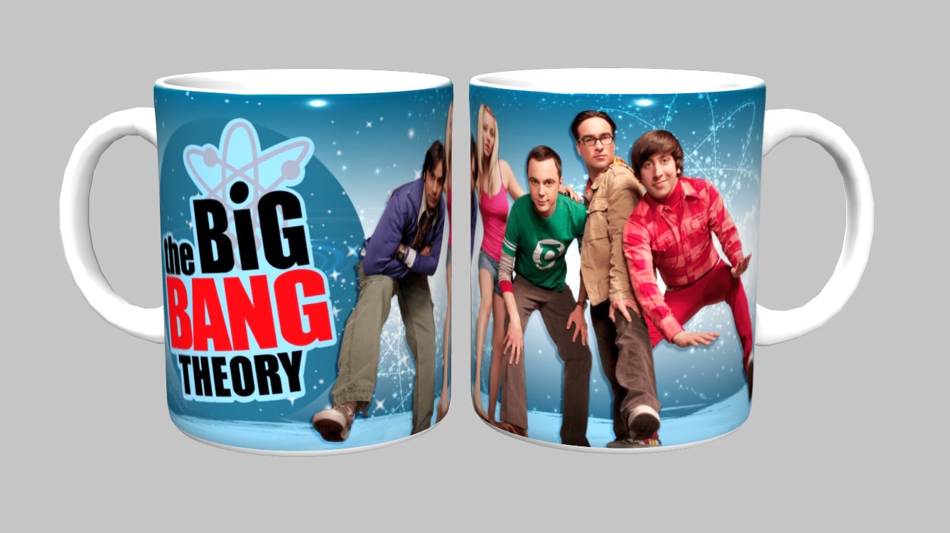 Caneca The Big Bang Theory 325ml Porcelana Branca Sublimada Geek Série Presente