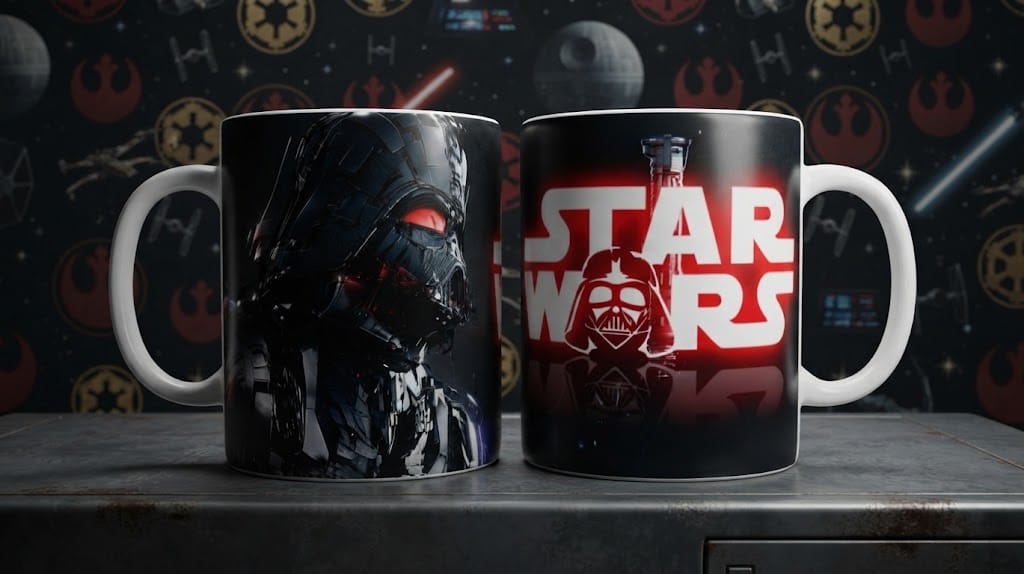 Caneca Star Wars 325ml Porcelana Branca Sublimada Presente Geek