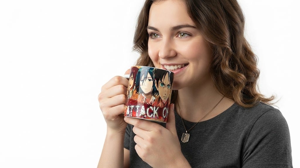 Caneca Attack on Titan 325 ml em Porcelana Branca Personalizada com Sublimação - Imagem 3
