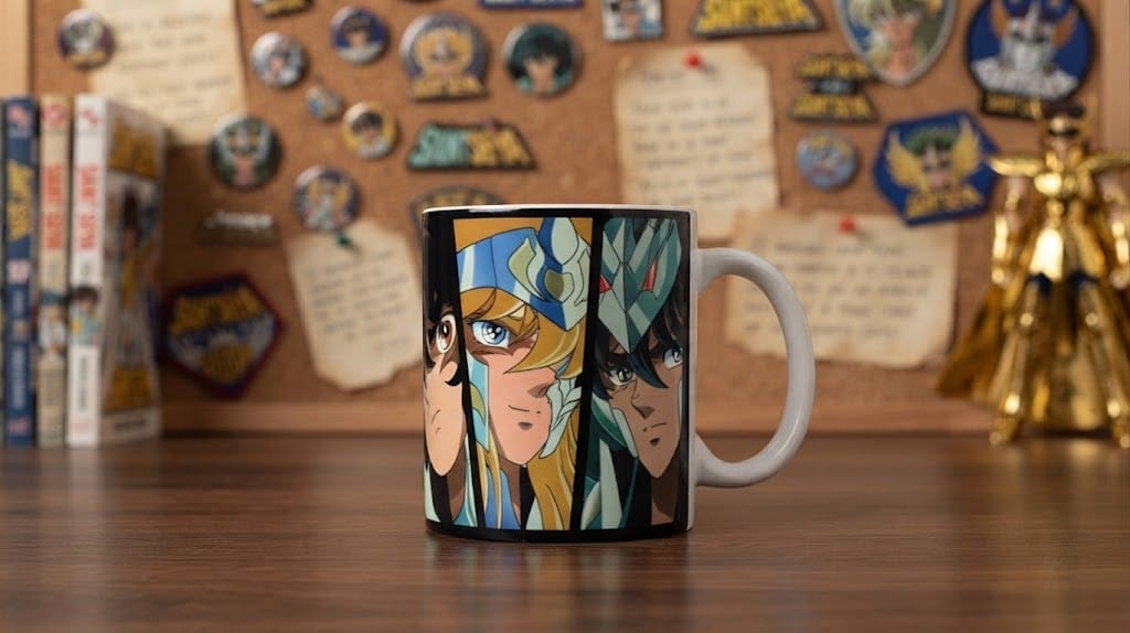 Caneca Cavaleiros do Zodíaco 325 ml em Porcelana Branca Sublimada - Imagem 2