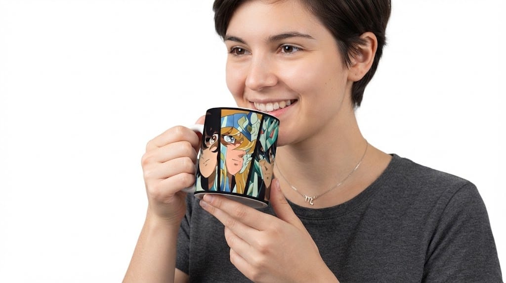 Caneca Cavaleiros do Zodíaco 325 ml em Porcelana Branca Sublimada - Imagem 3