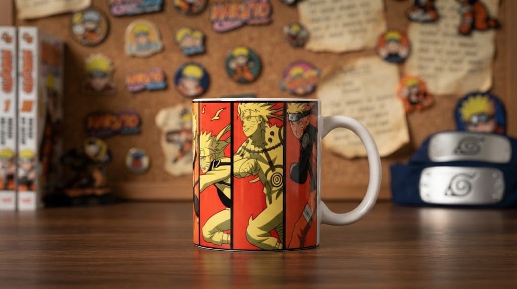 Caneca Naruto Shippuden 325ml de Porcelana Branca – Estampa Sublimada Anime Naruto - Imagem 2