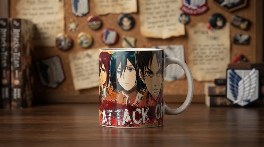 Caneca Attack on Titan 325 ml em Porcelana Branca Personalizada com Sublimação - Imagem 2