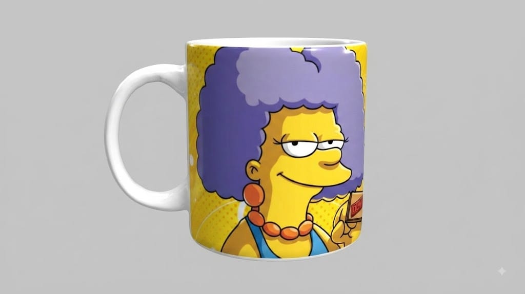 Caneca Patty Bouvier Simpsons 325ml Amarela – Caneca Geek Colecionável Os Simpsons - Imagem 2