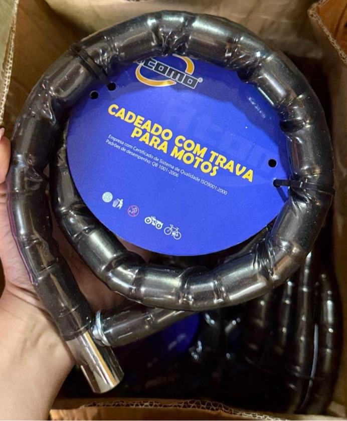 Trava Antifurto para Moto e Bicicleta Cabo de Aço Reforçado Blindado