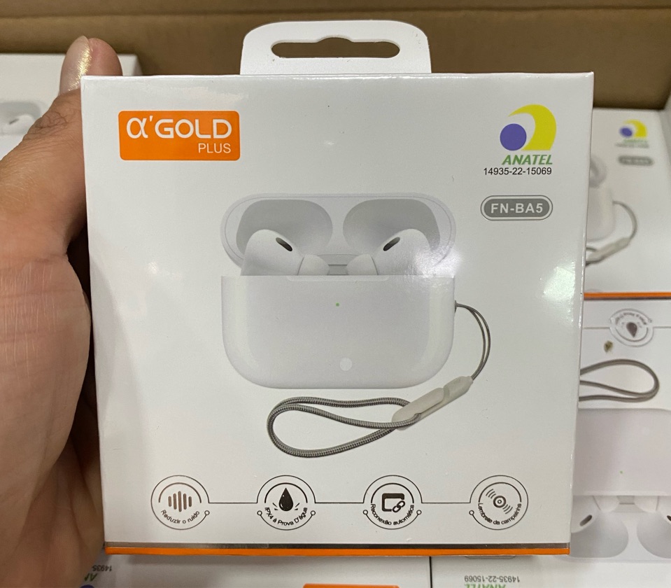 Fone de Ouvido A'Gold FN-BA5 Bluetooth 5.4 TWS Sem Fio In-Ear IPX5 Touch