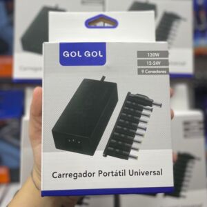Fonte carregador Universal para Notebook 120W Bivolt 12V a 24V com 9 Conectores