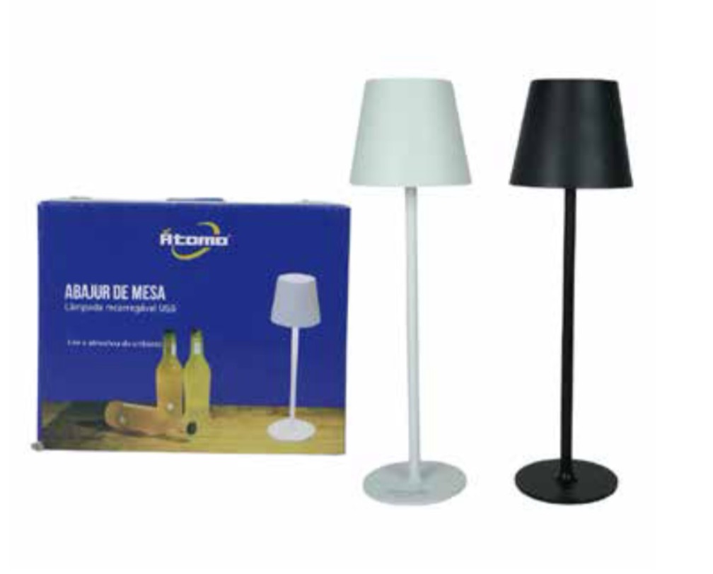 Luminária LED de Garrafa 3 Cores Touch Recarregável USB-C 5W Decorativa