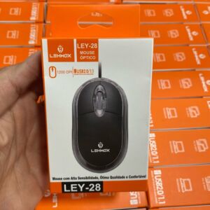 Mouse USB Óptico 1200 DPI com LED 3 Botões Ergonômico Ambidestro